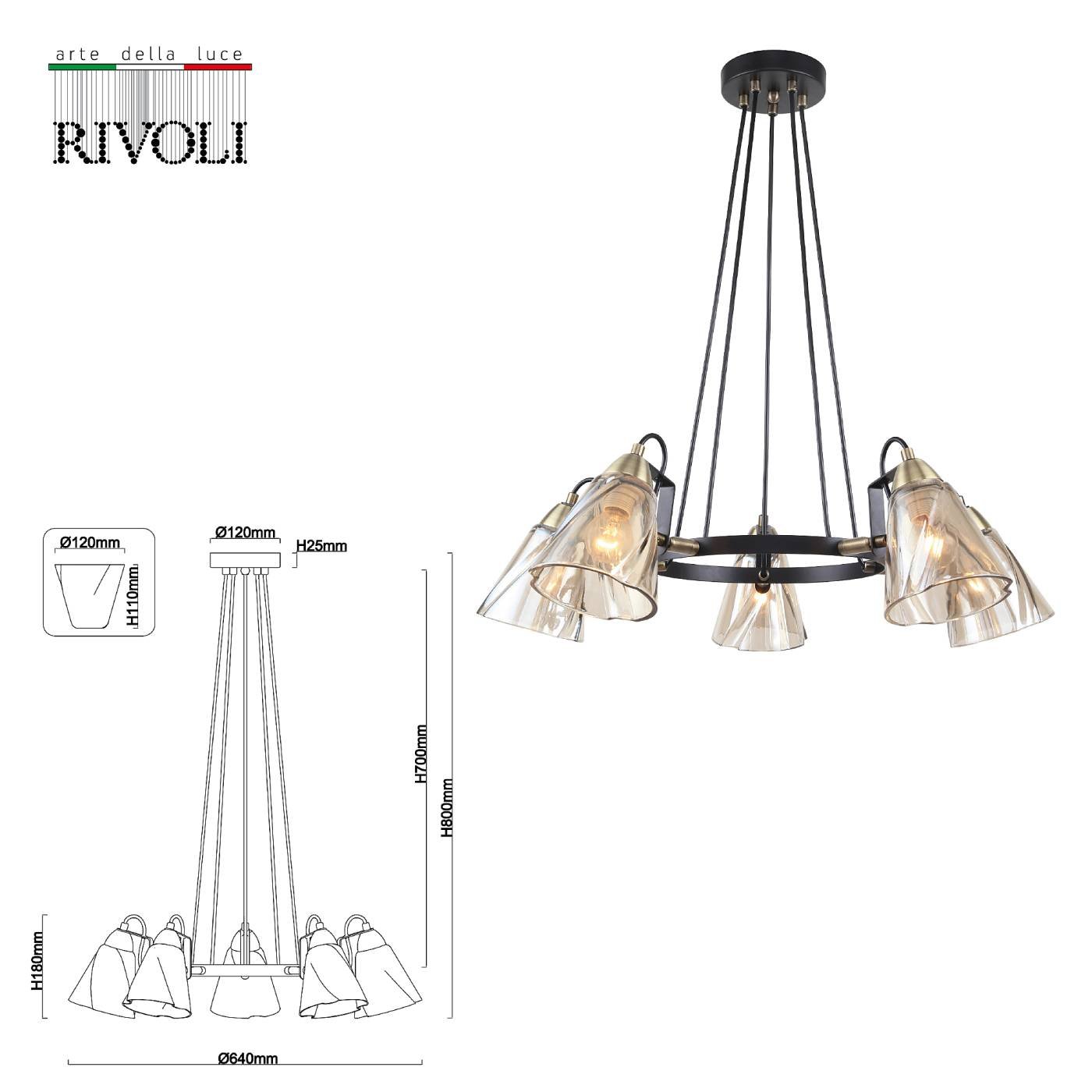 Подвесная люстра Rivoli Cathy 5106-305