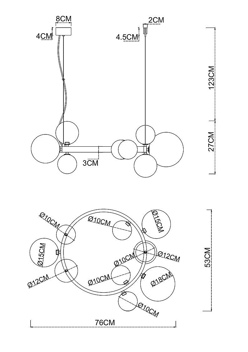 Подвесная люстра Arte Lamp Vincent A7790SP-10BK