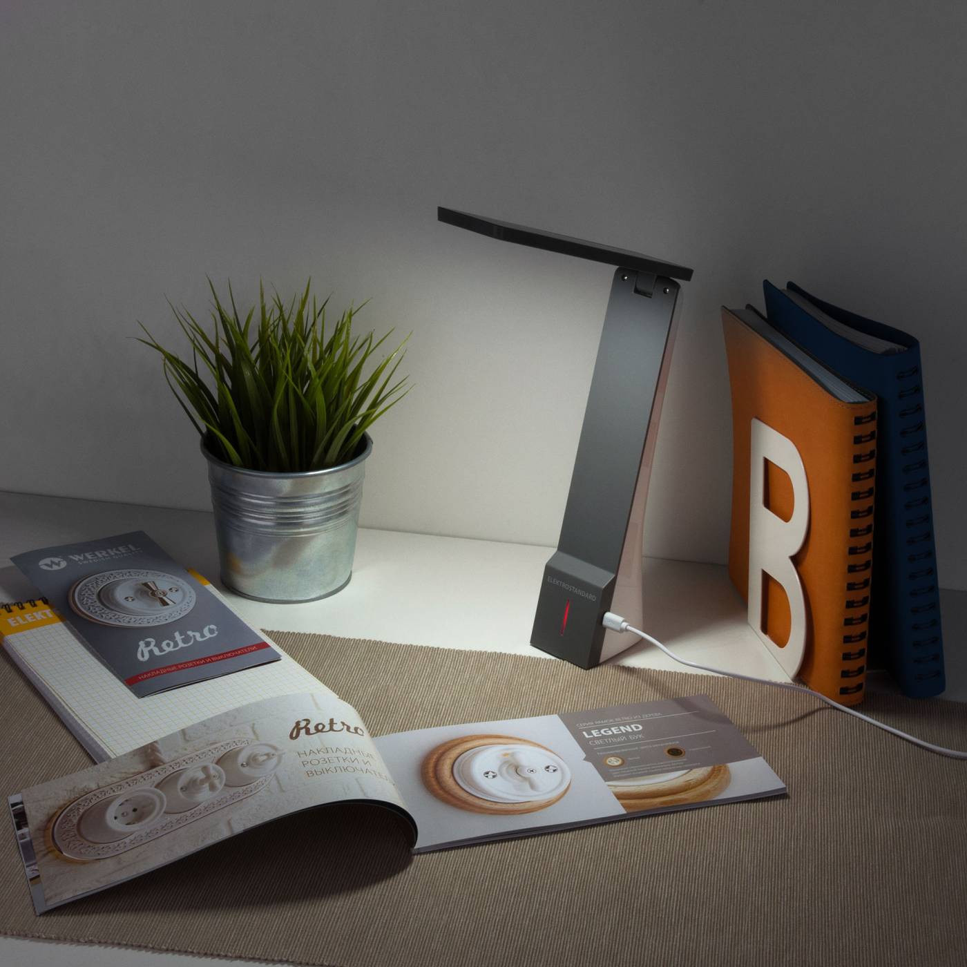 Desk белый/серый (TL90450) Настольная лампа Eurosvet Desk Desk белый/серый (TL90450)