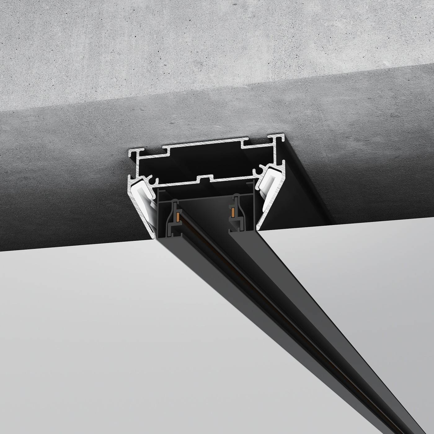 Алюминиевый профиль для монтажа в натяжной потолок однофазного шинопровода Elektrostandard 85234/00 Алюминиевый профиль для монтажа в натяжной потолок однофазного шинопровода черный (2м)