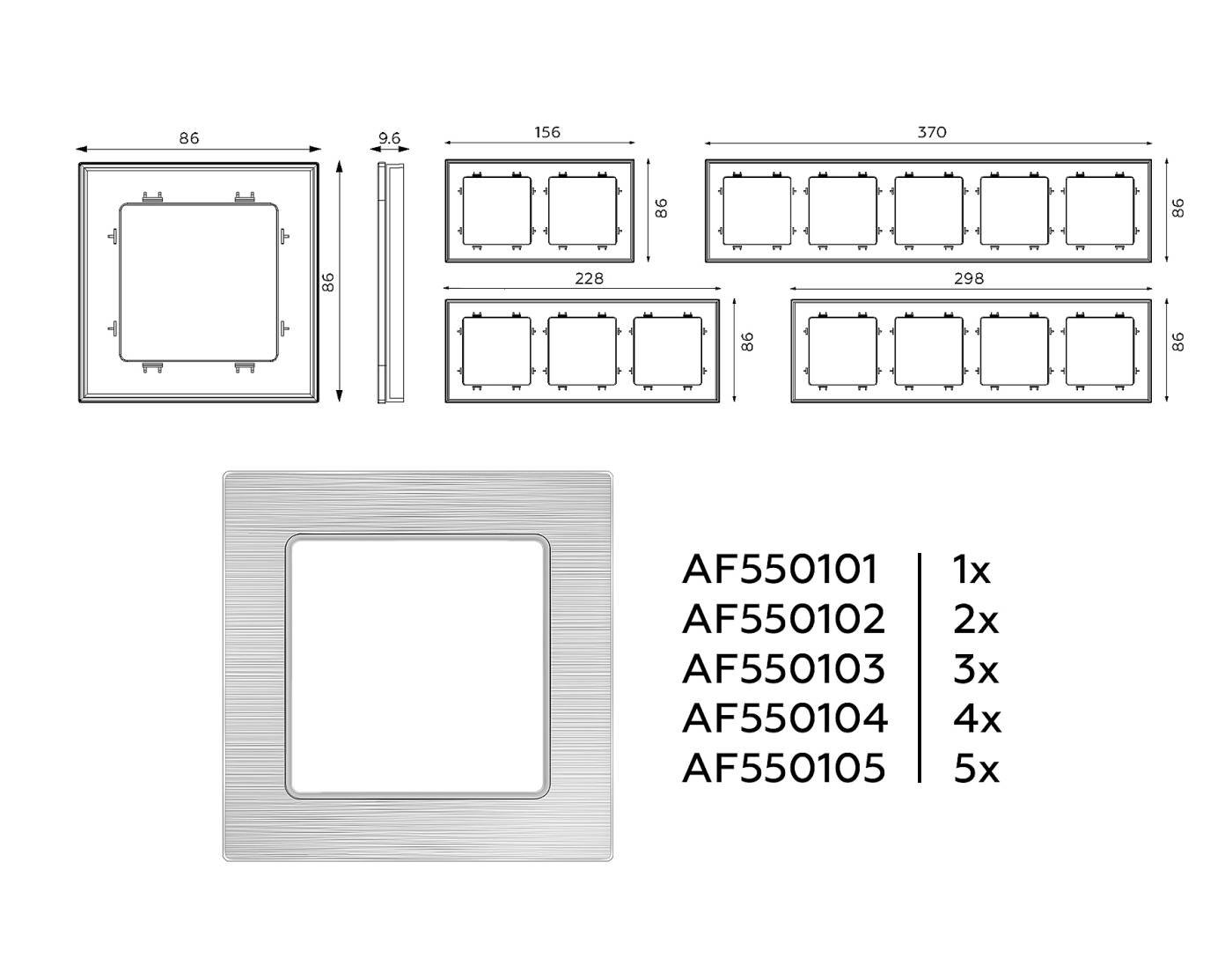 Рамка Ambrella Volt Platos Металл AF550103