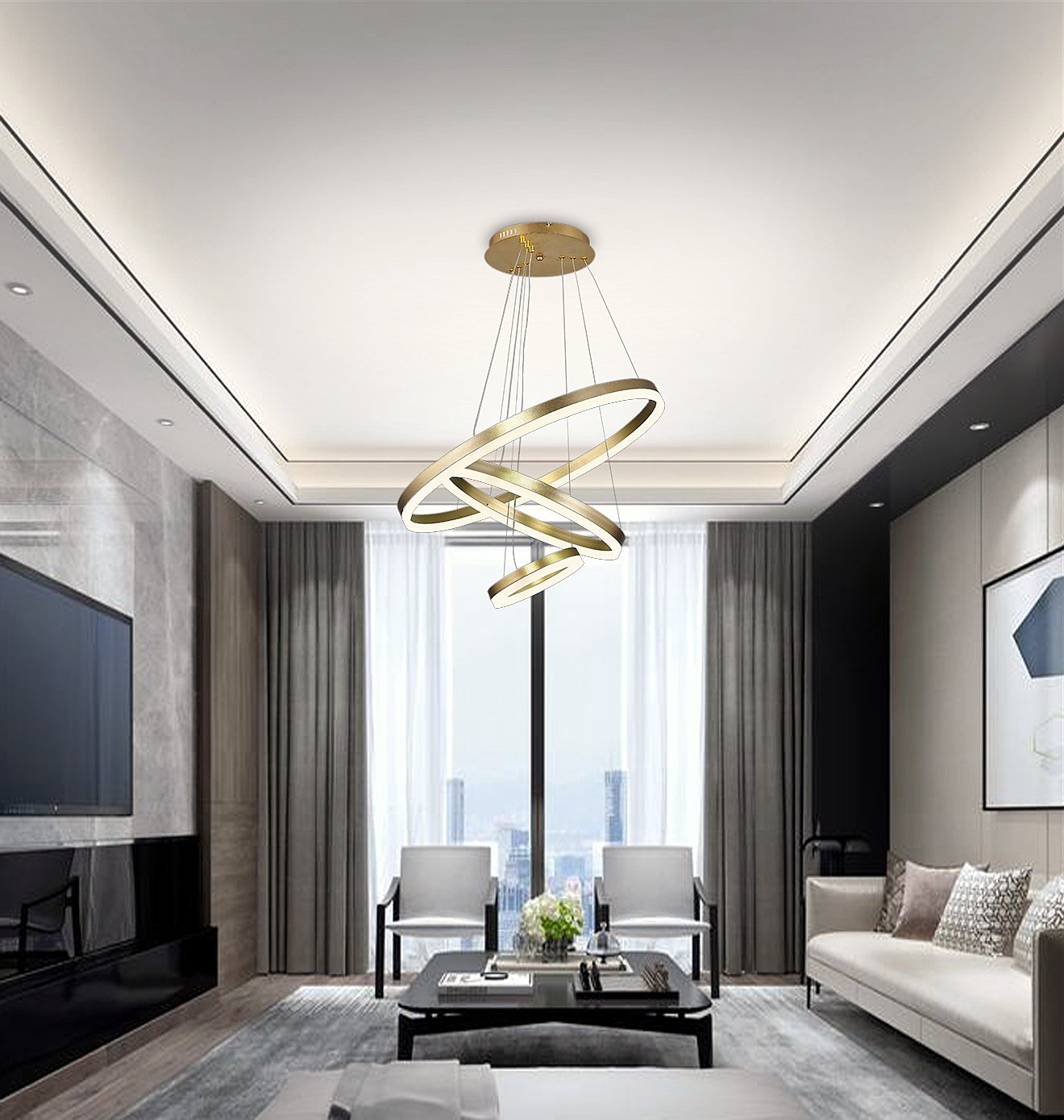 Подвесная люстра Natali Kovaltseva Oreol LED LAMPS 81279