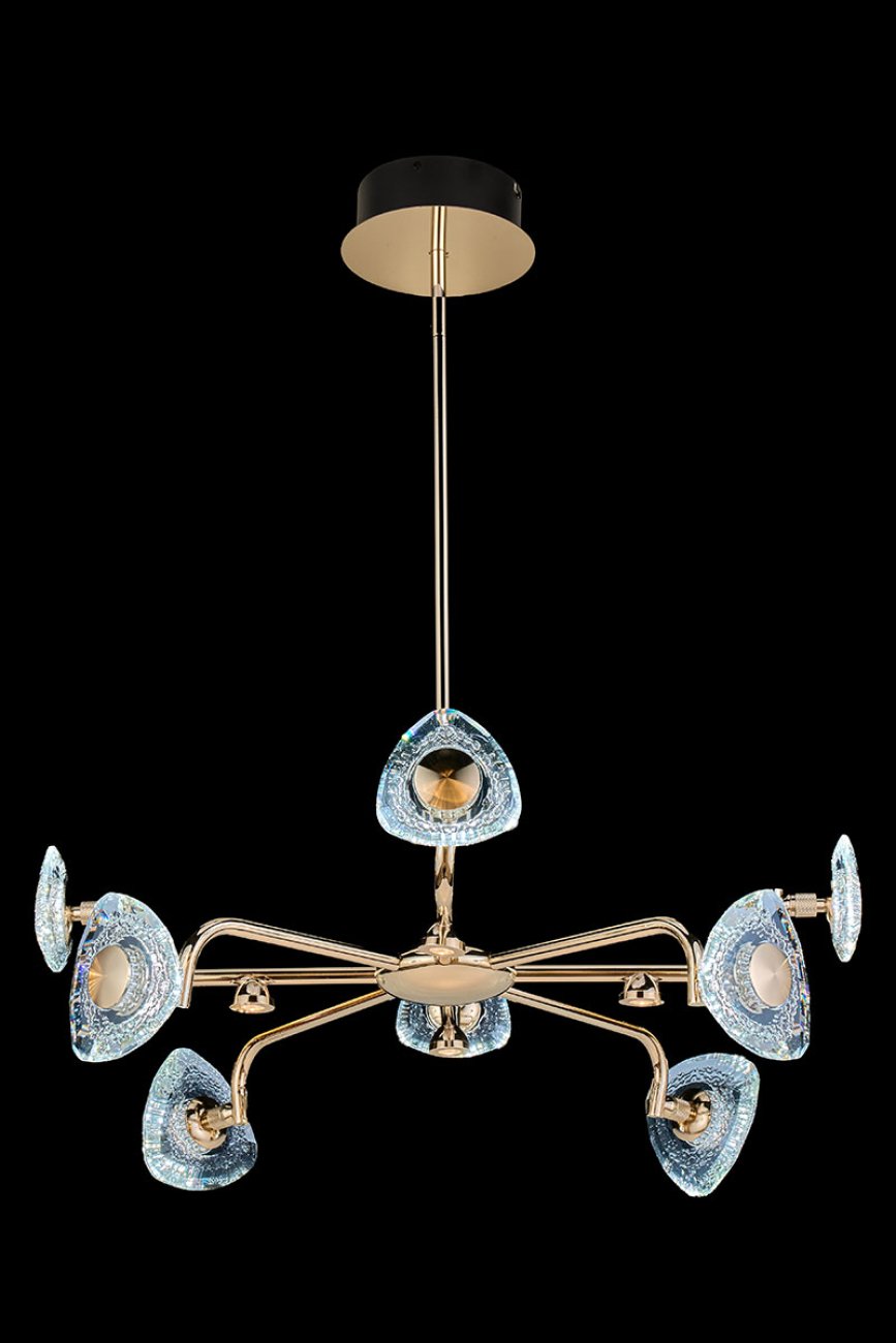 Люстра на штанге LEON Iris LE7913/8G Gold