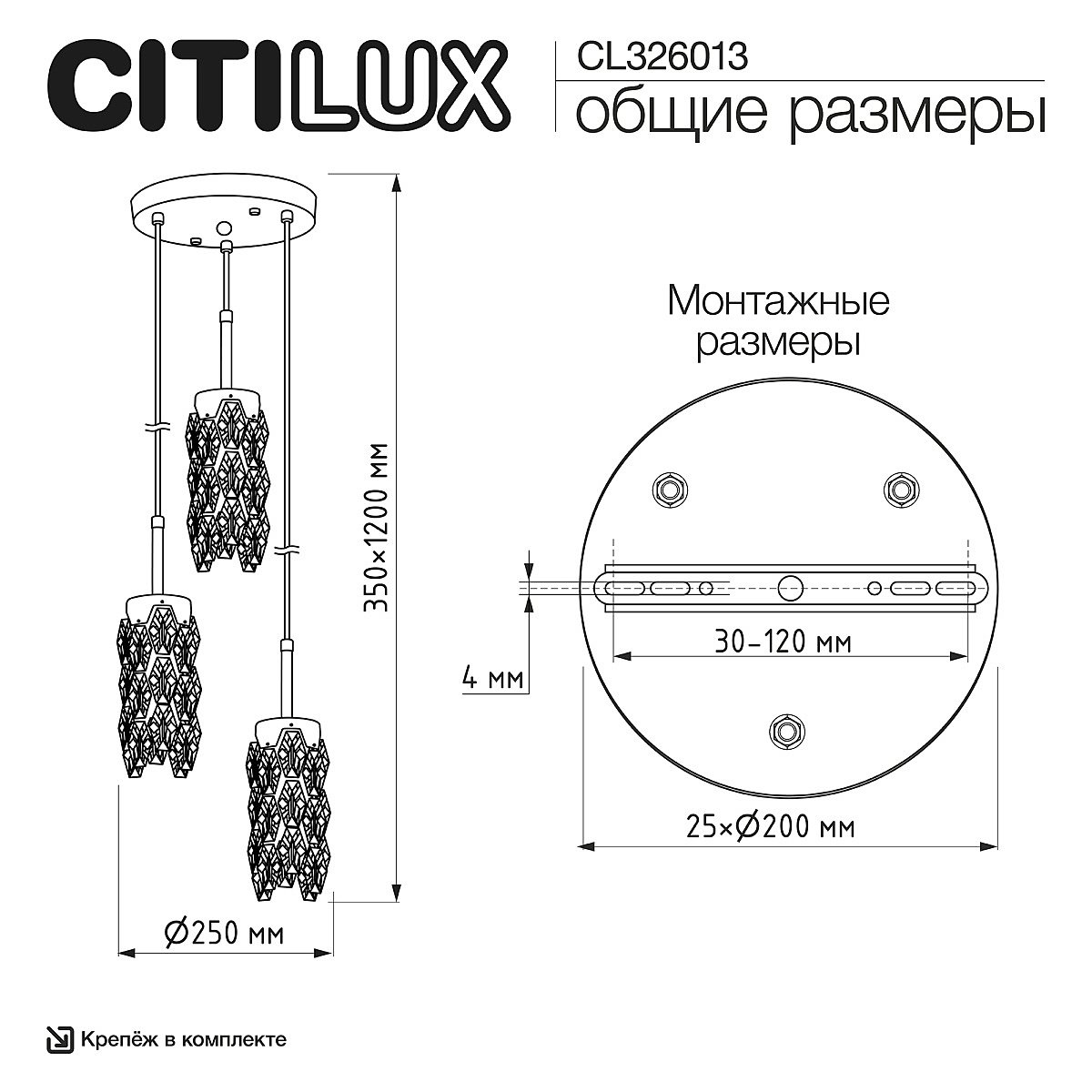CL326013 Светильник подвесной Citilux Ronin CL326013