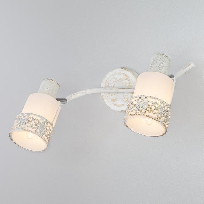 Светильник спот Eurosvet Silvia 20025/2 белый с золотом/ хром