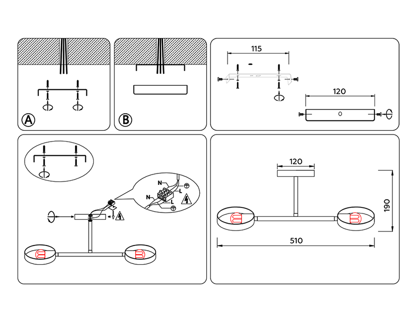 TR8222 Потолочная люстра Ambrella Loft TR8222