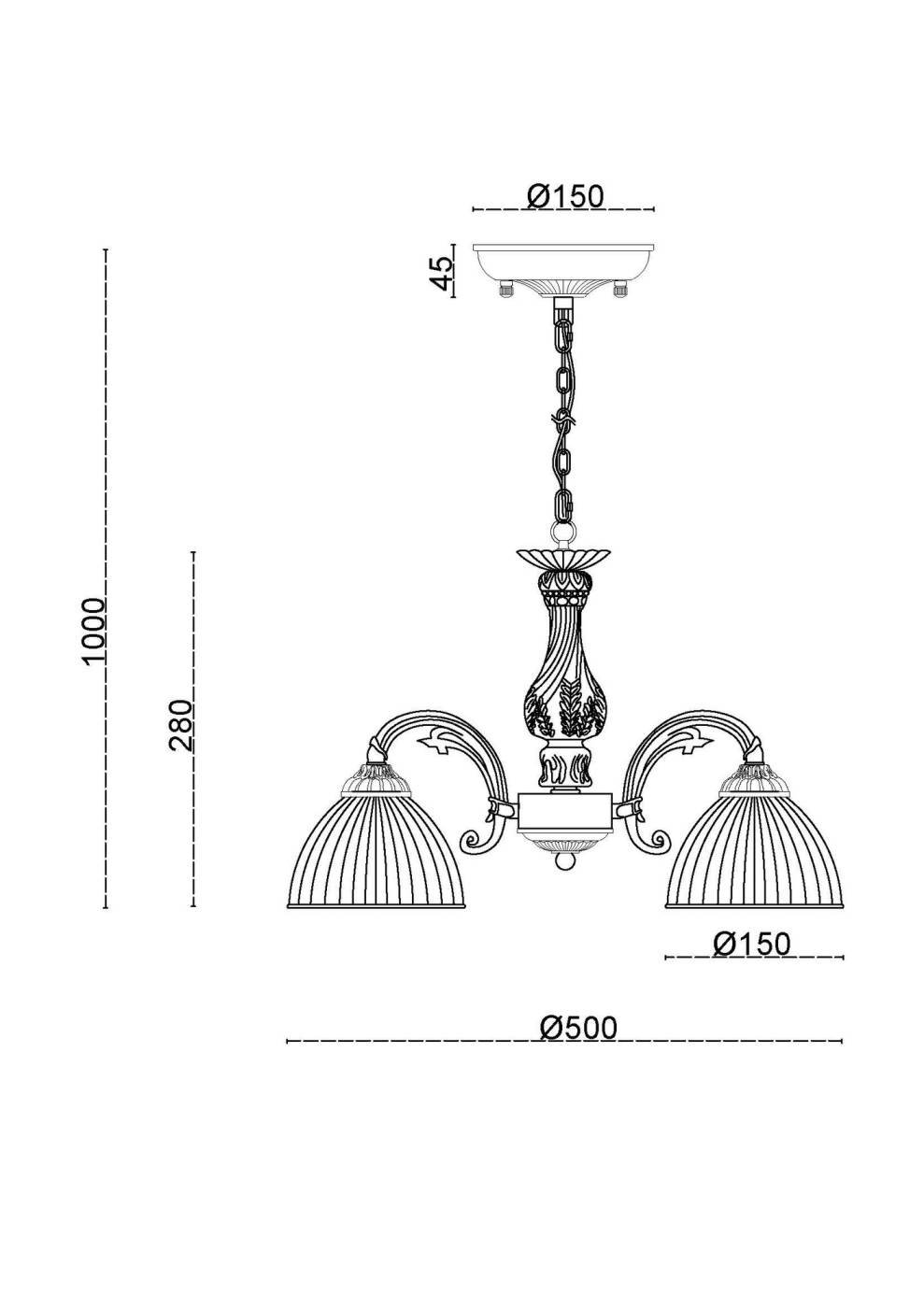 Подвесная люстра Инес MyFar MR2711-5CP