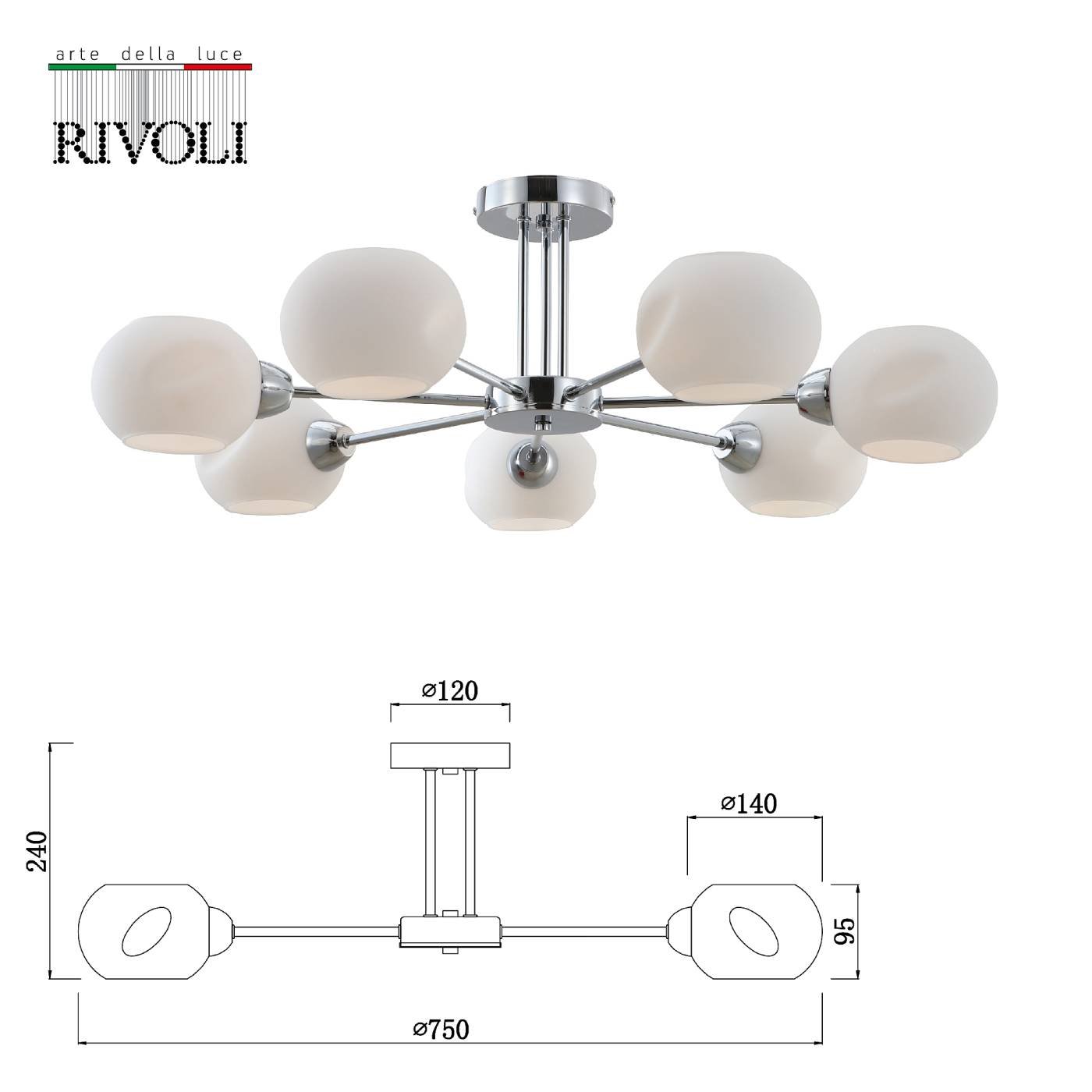 Потолочная люстра Rivoli Doris 2080-307