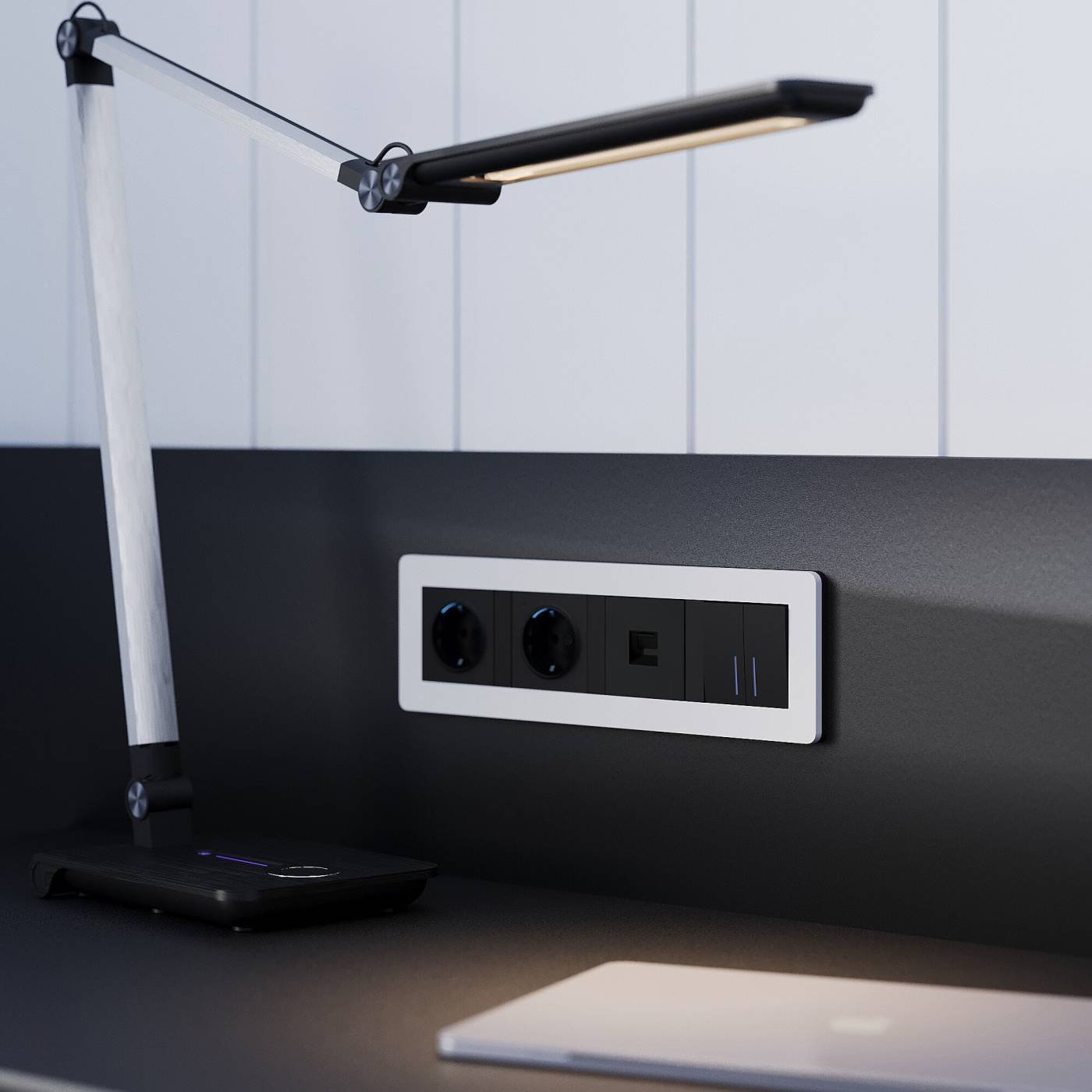 Рамка Werkel Split белый/черный, soft-touch W0043068/ Рамка на 4 поста Split (белый/черный, soft-touch)