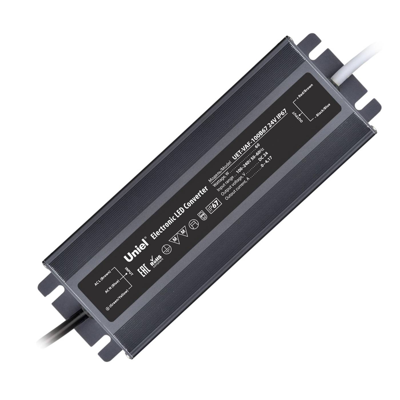 Драйвер для LED ленты Uniel UET-VAF-100B67 24V IP67