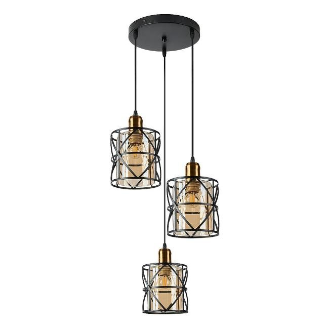 MD.78778-3-P BK+AB Светильник подвесной IMEX MD.78778-3-P BK+AB