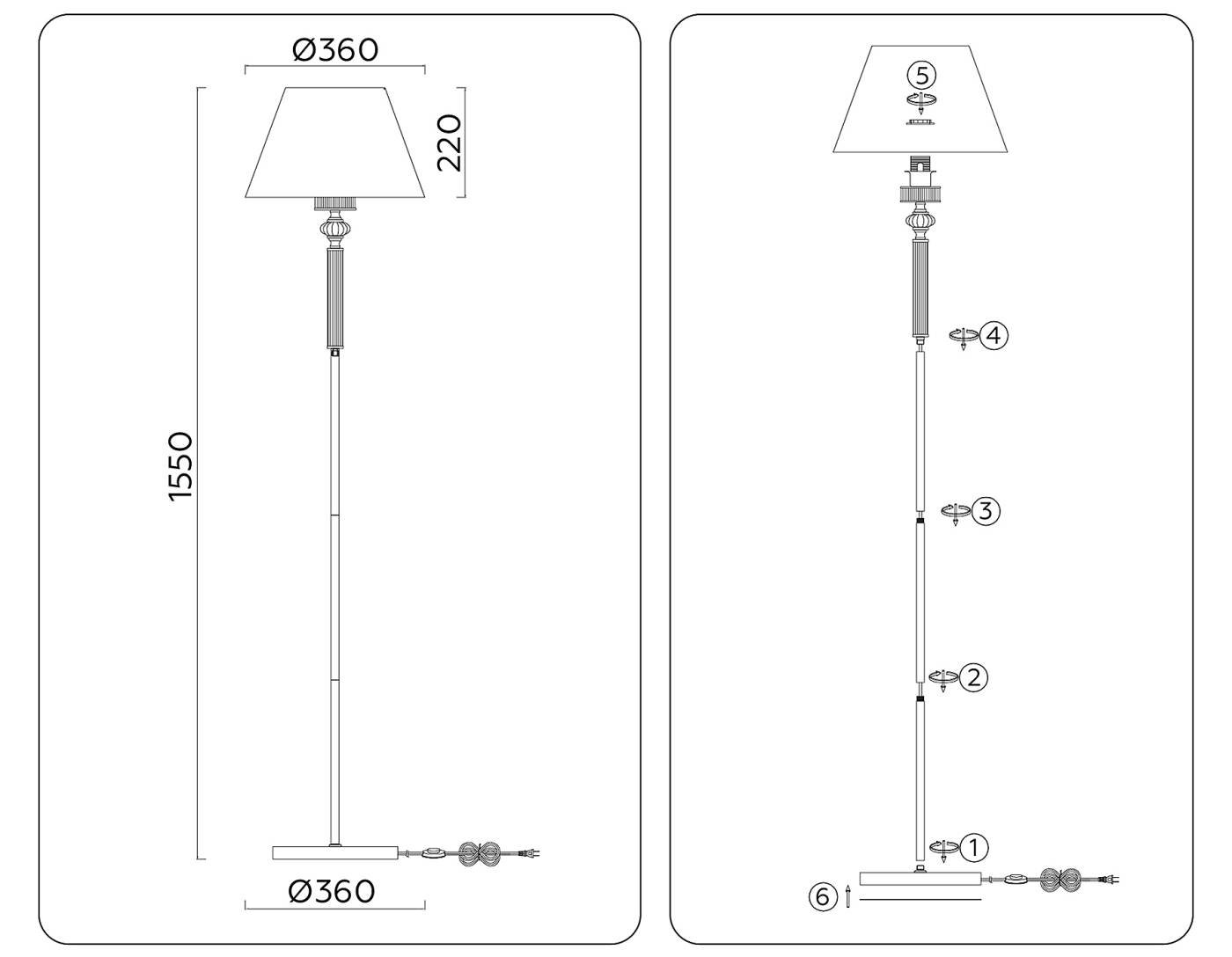 Торшер Ambrella Heigh Light LH71008