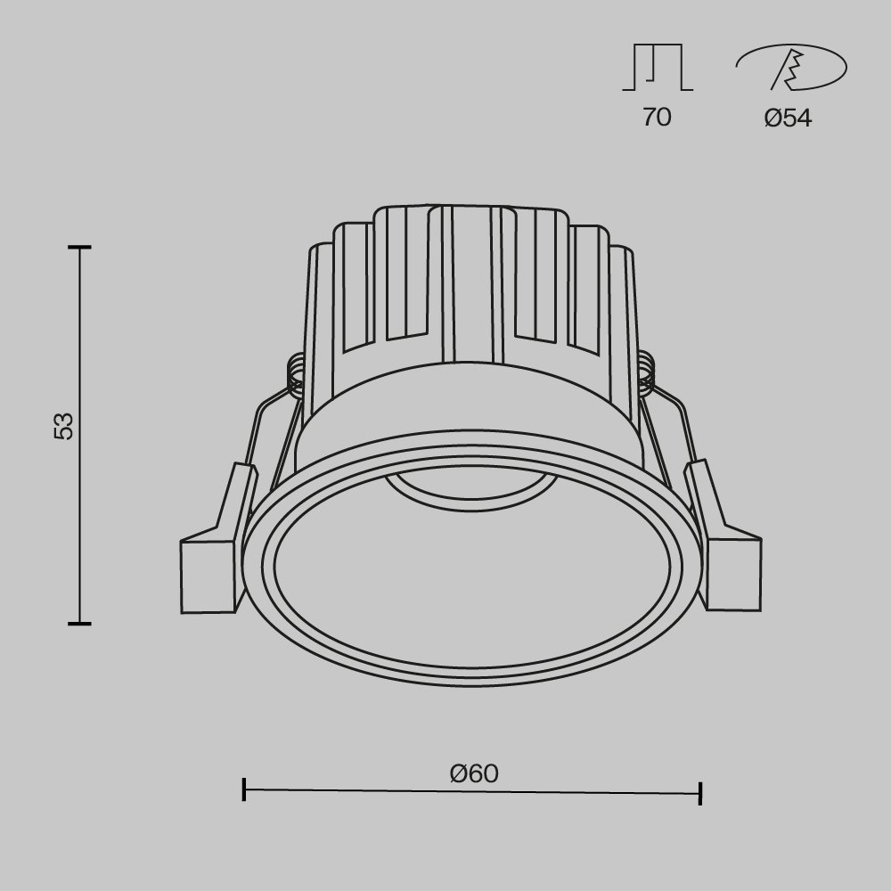 DL058-7W3K-B Встраиваемый светильник Maytoni Round DL058-7W3K-B