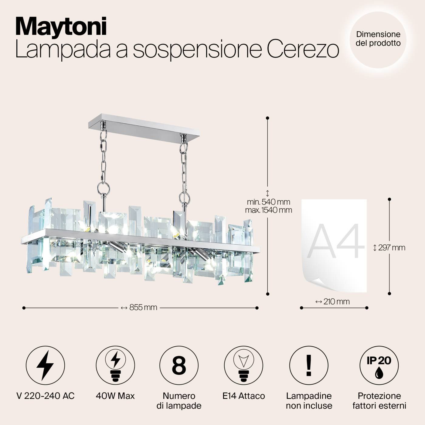 MOD201PL-08N Подвесная люстра Maytoni Cerezo MOD201PL-08N