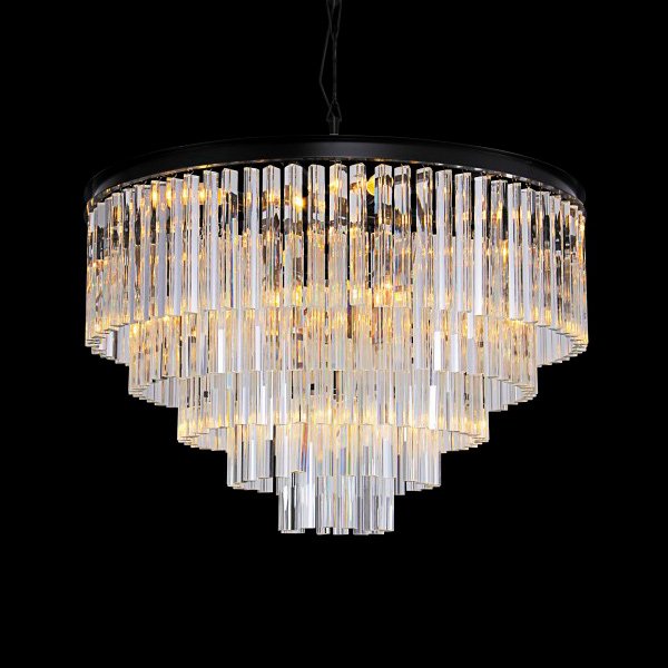 KR0387P-10A black/clear Подвесная люстра 1920s Odeon Delight Collection KR0387P-10A black/clear