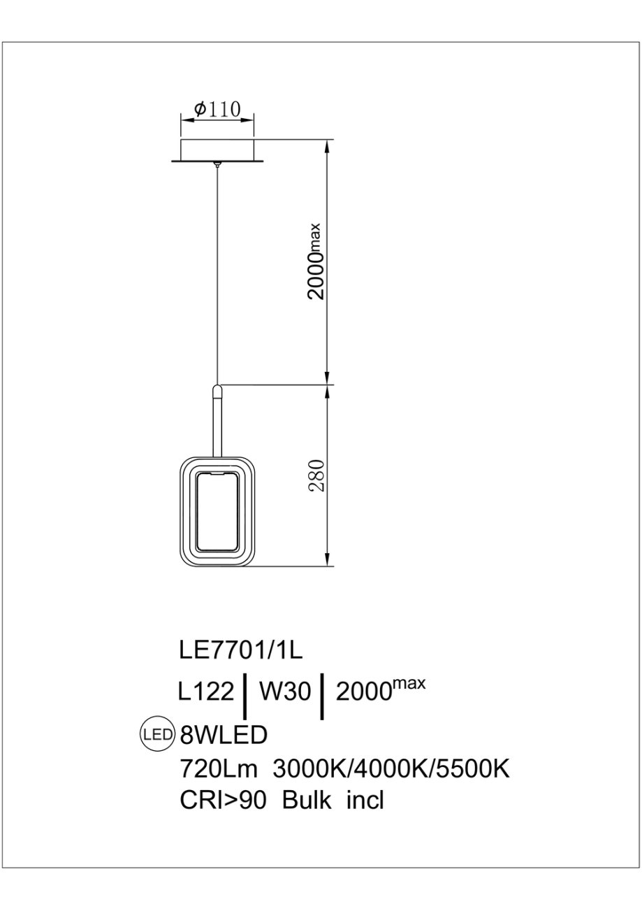LE7701/1L Gold Светильник подвесной LEON Theona LE7701/1L Gold