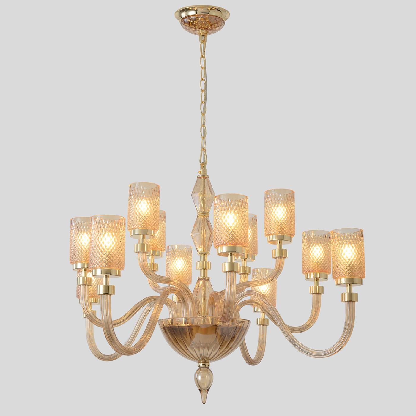 SILVESTRO SP12 AMBER Подвесная люстра Crystal Lux Silvestro SILVESTRO SP12 AMBER