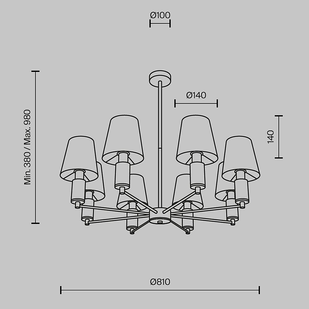 MOD483PL-08BS Люстра на штанге Maytoni Lira MOD483PL-08BS