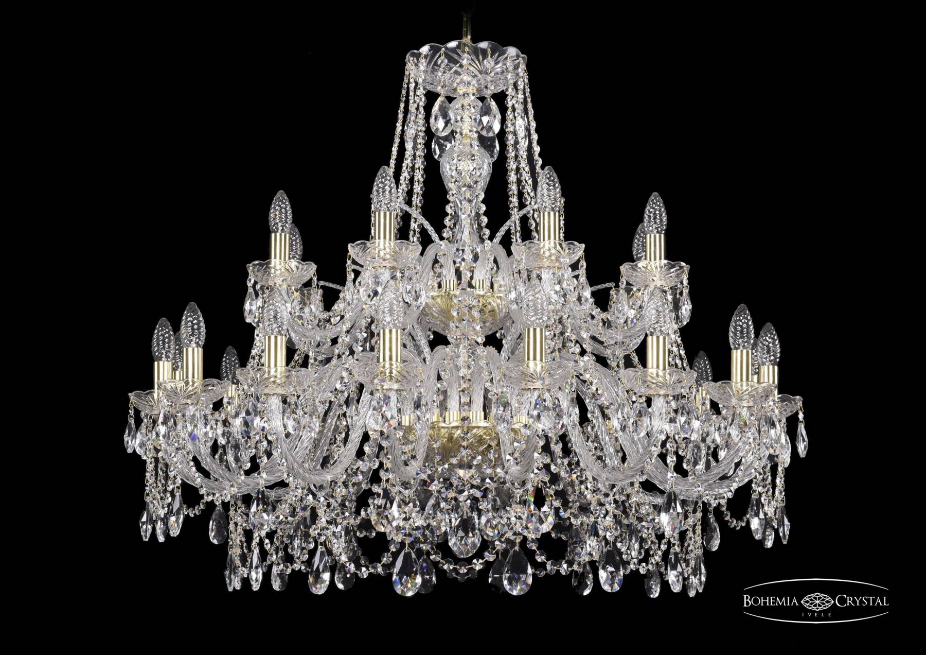 1411/16+8/360/2d G Подвесная хрустальная люстра 1411 Bohemia 1411/16+8/360/2d G
