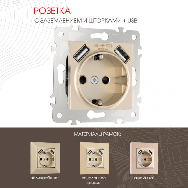 203.47-1.shampan Розетка Arte Milano Am-203 203.47-1.shampan