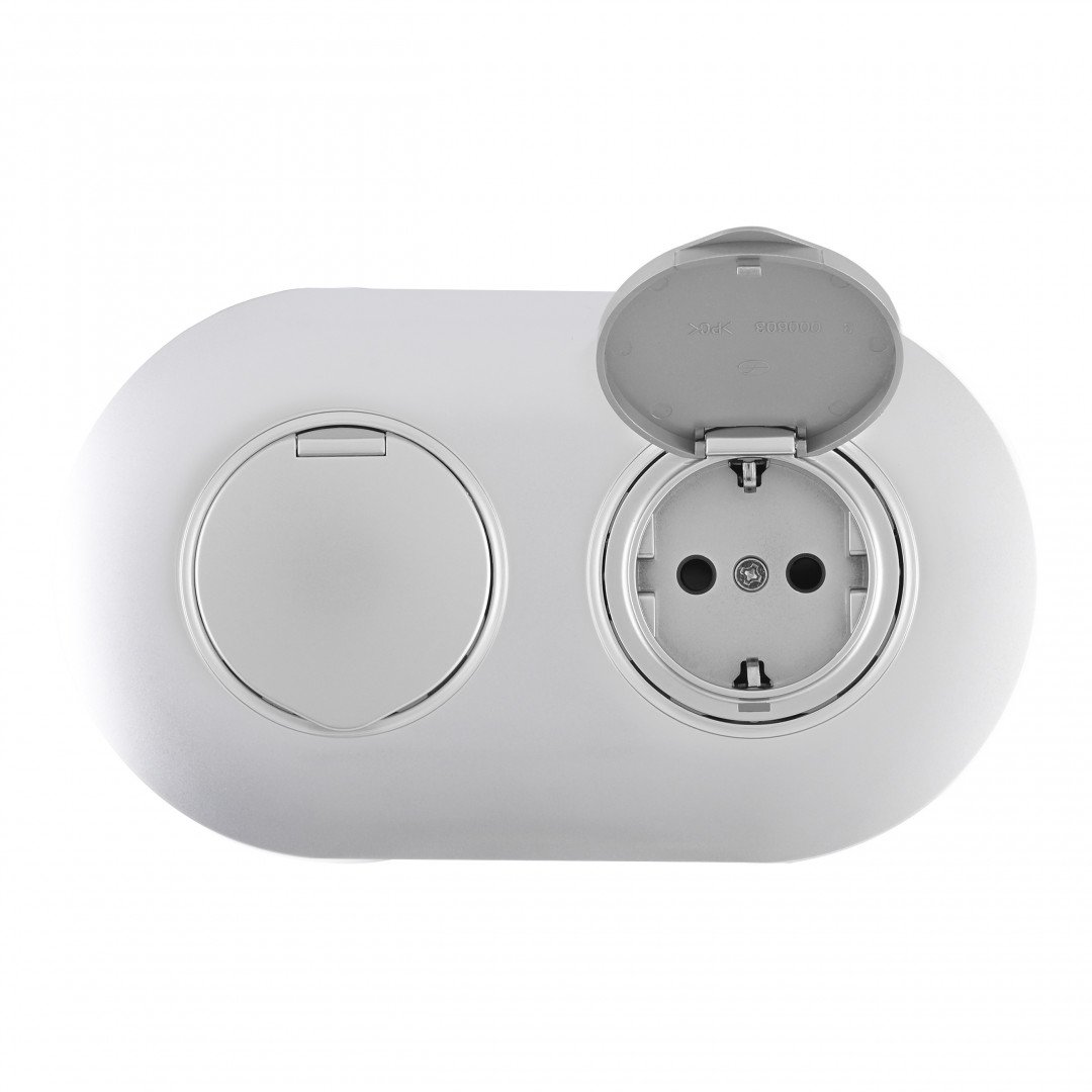 SET08-2-41-1x2 silver Розетка Arte Milano Set08-2 SET08-2-41-1x2 silver