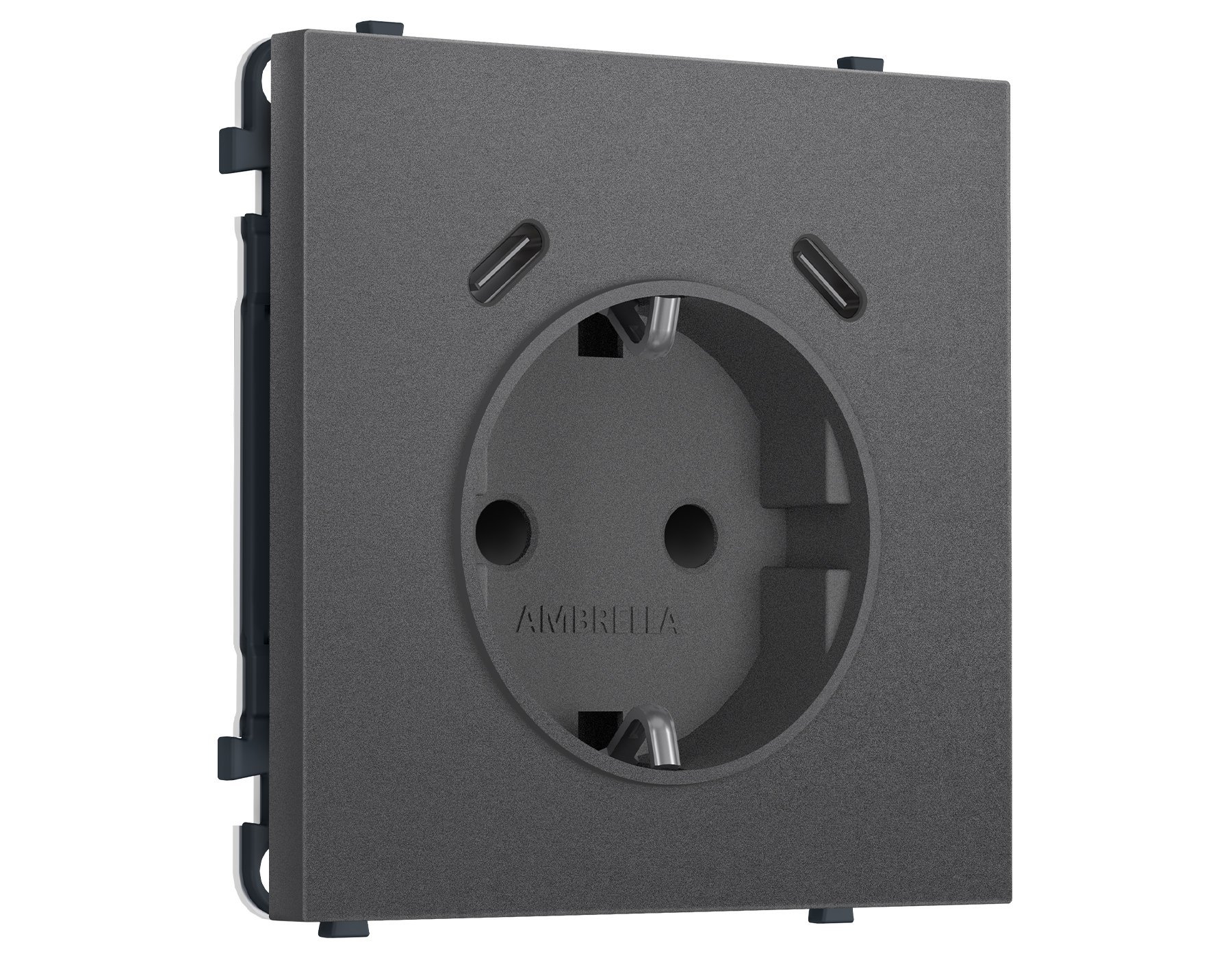 MS660510 MS660510 Комплект механизма электрической розетки SIGMA Антрацит серый 2USB С+C 20W (быст. зар.) с/з с/ш 16A-250V QUANT PRO (SP6605, PR165)