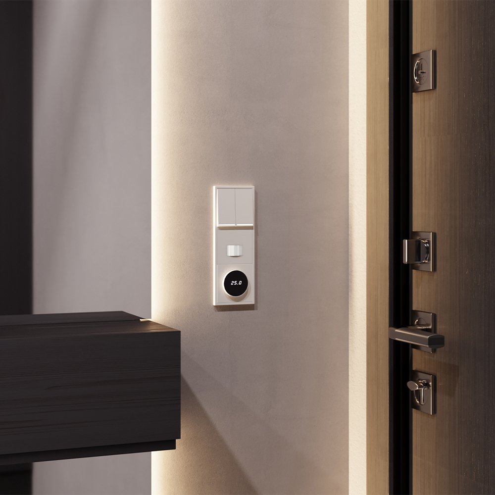 Терморегулятор электронный VOLTUM S70 с индикацией и датчиком, для теплого пола, (хлопок)