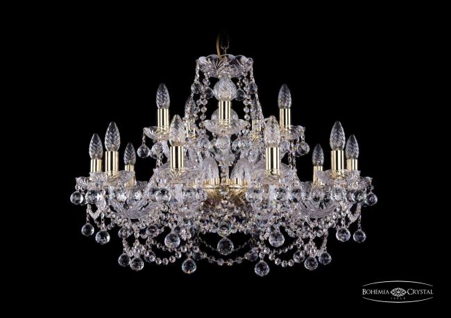 Подвесная хрустальная люстра 1411 Bohemia 1411/10+5/240 G Balls