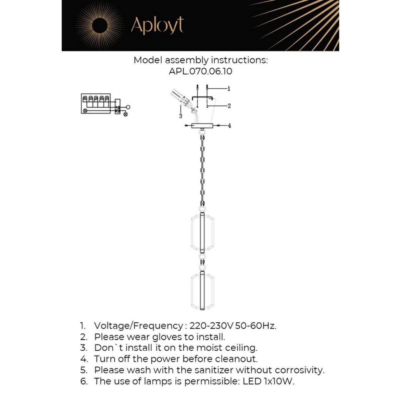 Светильник подвесной Aployt Lakres APL.070.06.10