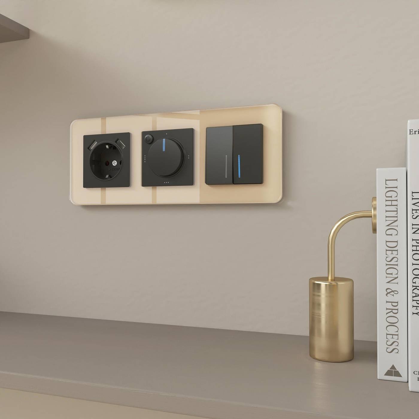 W0032443/ Рамка на 3 поста Elite (айвори, стекло) Рамка Werkel Elite айвори W0032443/ Рамка на 3 поста Elite (айвори, стекло)