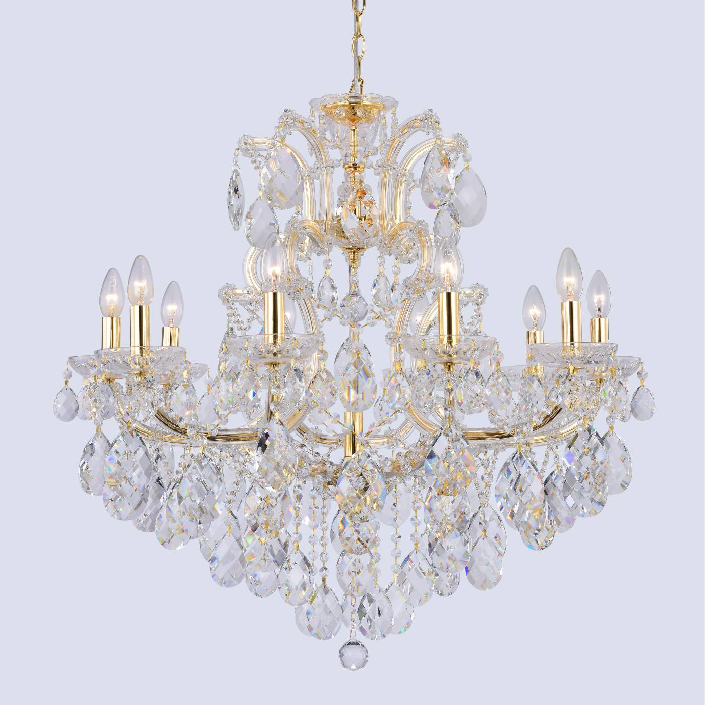 Подвесная хрустальная люстра Isabel Crystal Lux ISABEL SP11 GOLD/TRANSPARENT