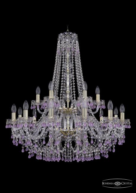 Подвесная хрустальная люстра 1410 Bohemia 1410/12+6/300/h-95/2d G V7010