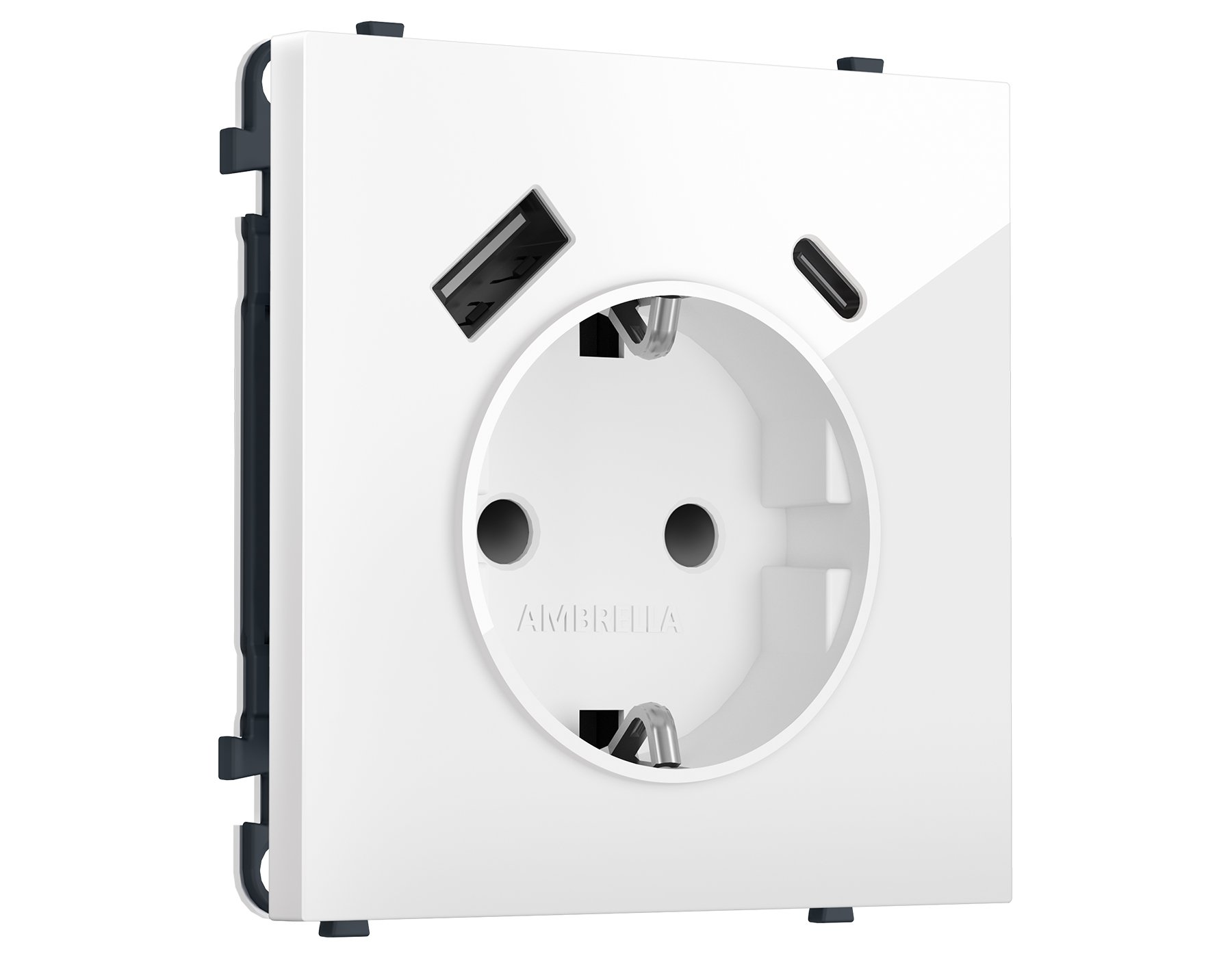 MS110010 MS110010 Комплект механизма электрической розетки SIGMA Белый глянец 2USB A+C 20W (быст. зар.) с/з с/ш 16A-250V QUANT PRO (SP1100, PR160)