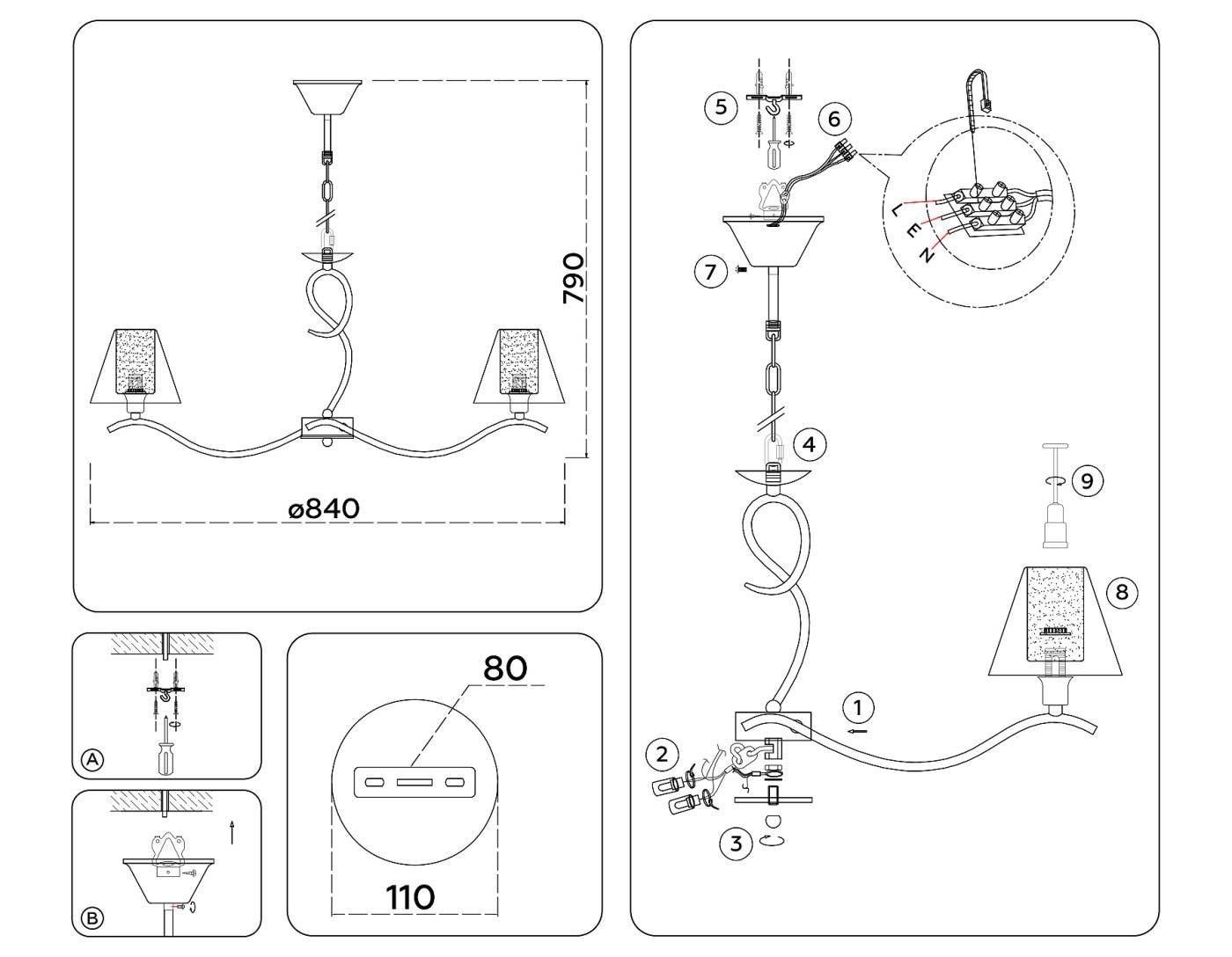 Подвесная люстра Ambrella Modern LH57093