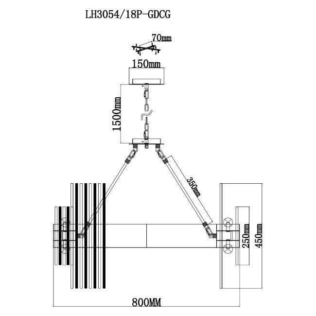 LH3054/18P-GDCG Подвесная люстра Lumien Hall Floridiya LH3054/18P-GDCG