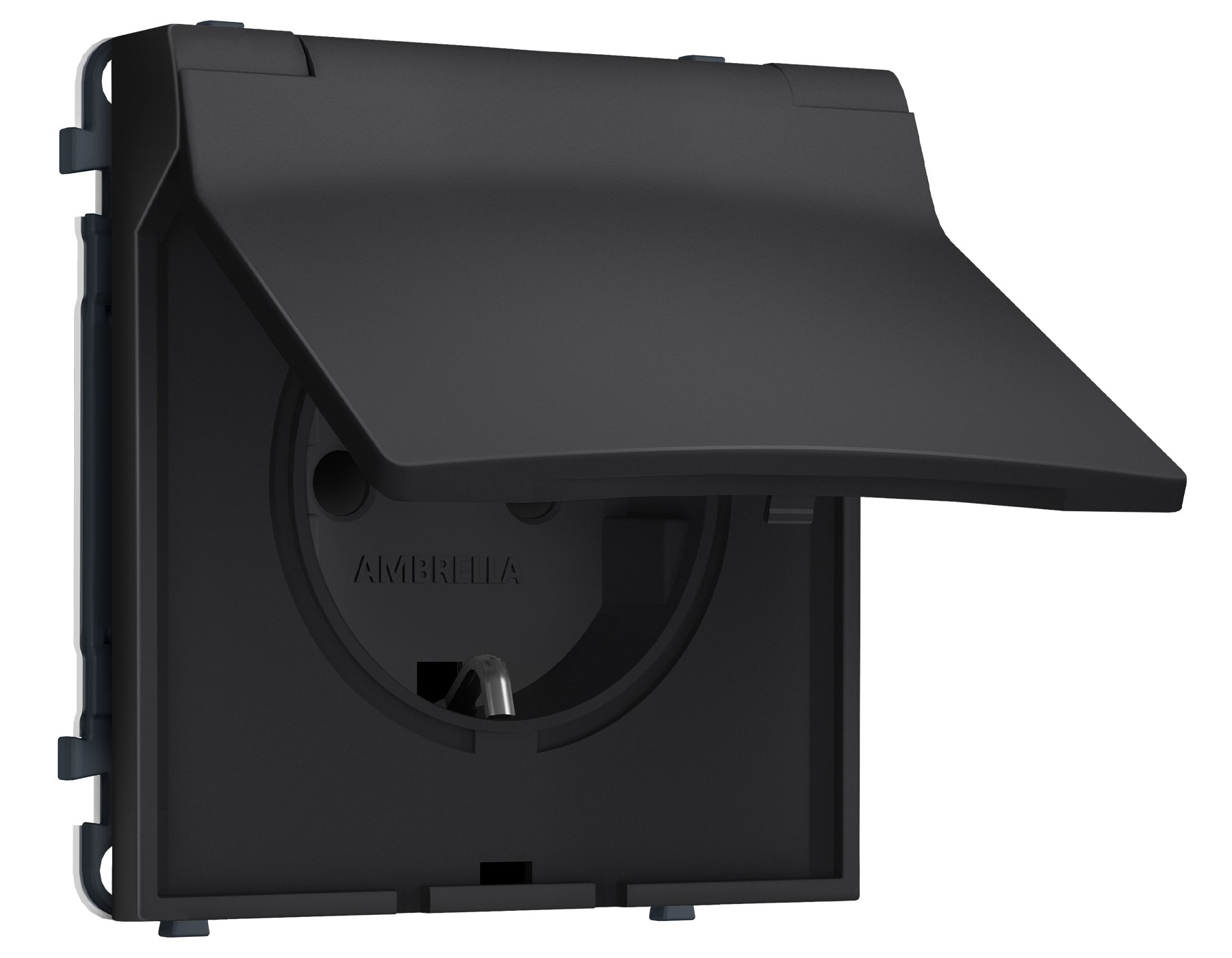 MS808010 MS808010 Комплект механизма электрической розетки SIGMA Черный матовый 50Hz 2P+E с/з с/ш и крышкой IP44 16A-250V QUANT PRO (SP8080, PR141)