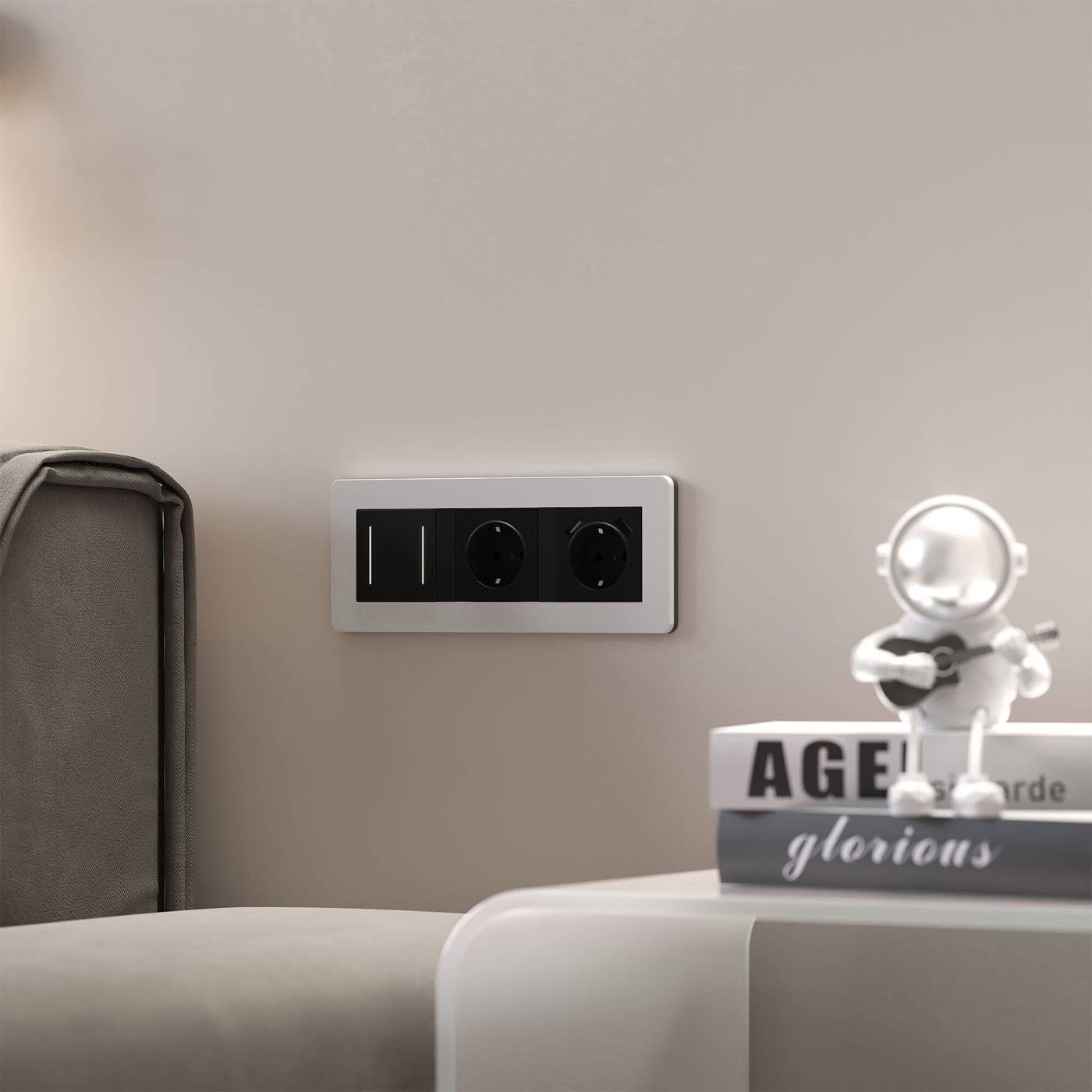 Рамка Werkel Split белый/черный, soft-touch W0033068/ Рамка на 3 поста Split (белый/черный, soft-touch)