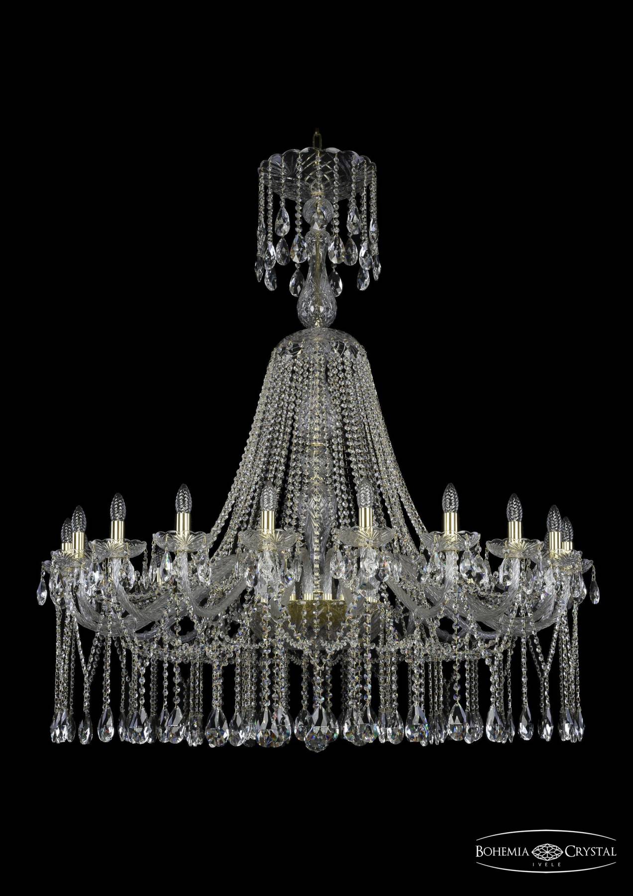 1413/20/460/XL-147 G Подвесная хрустальная люстра 1413 Bohemia 1413/20/460/XL-147 G