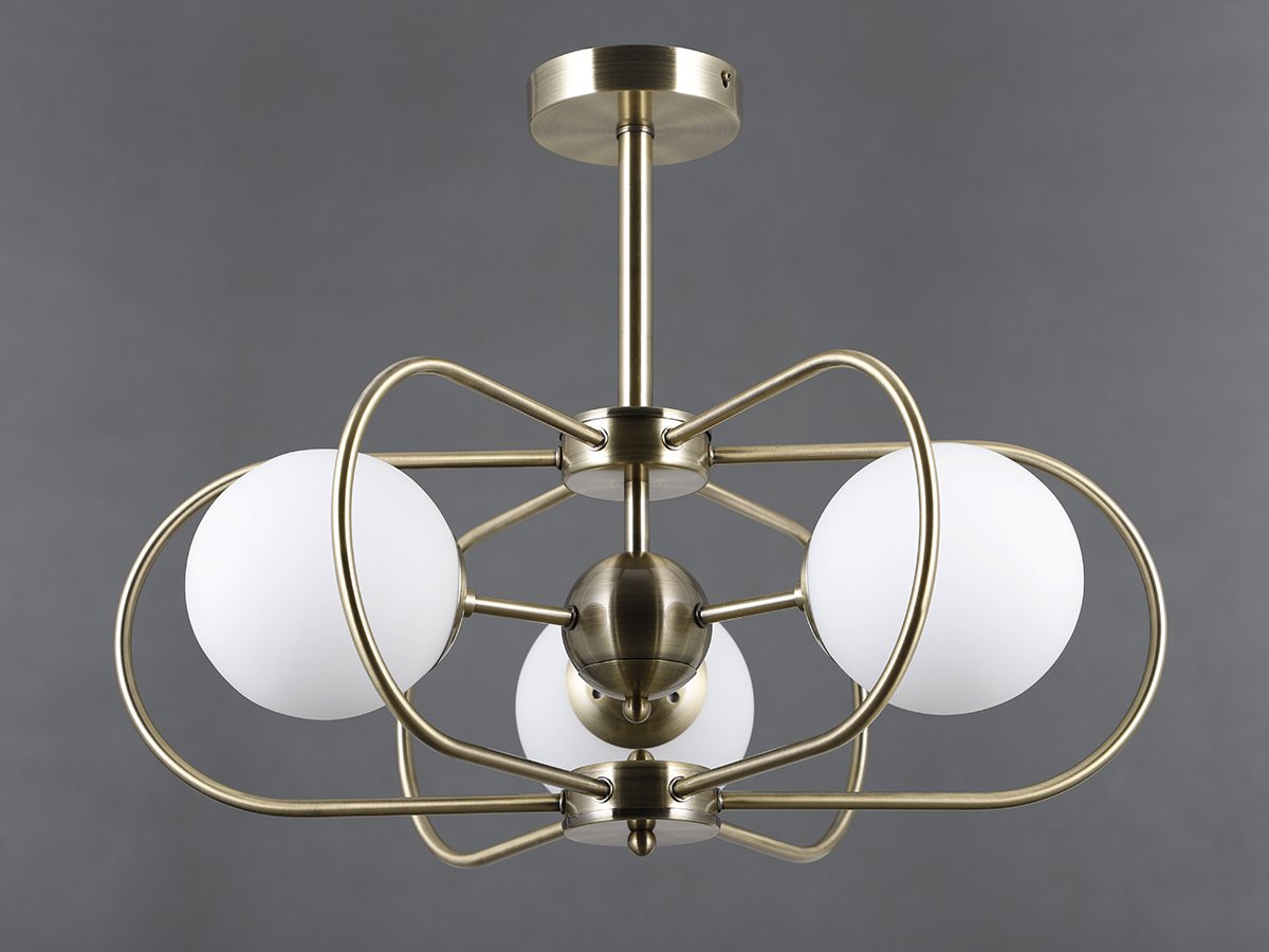 LU-39814/3-E27-BrWh Потолочная люстра Elvan 39814 LU-39814/3-E27-BrWh