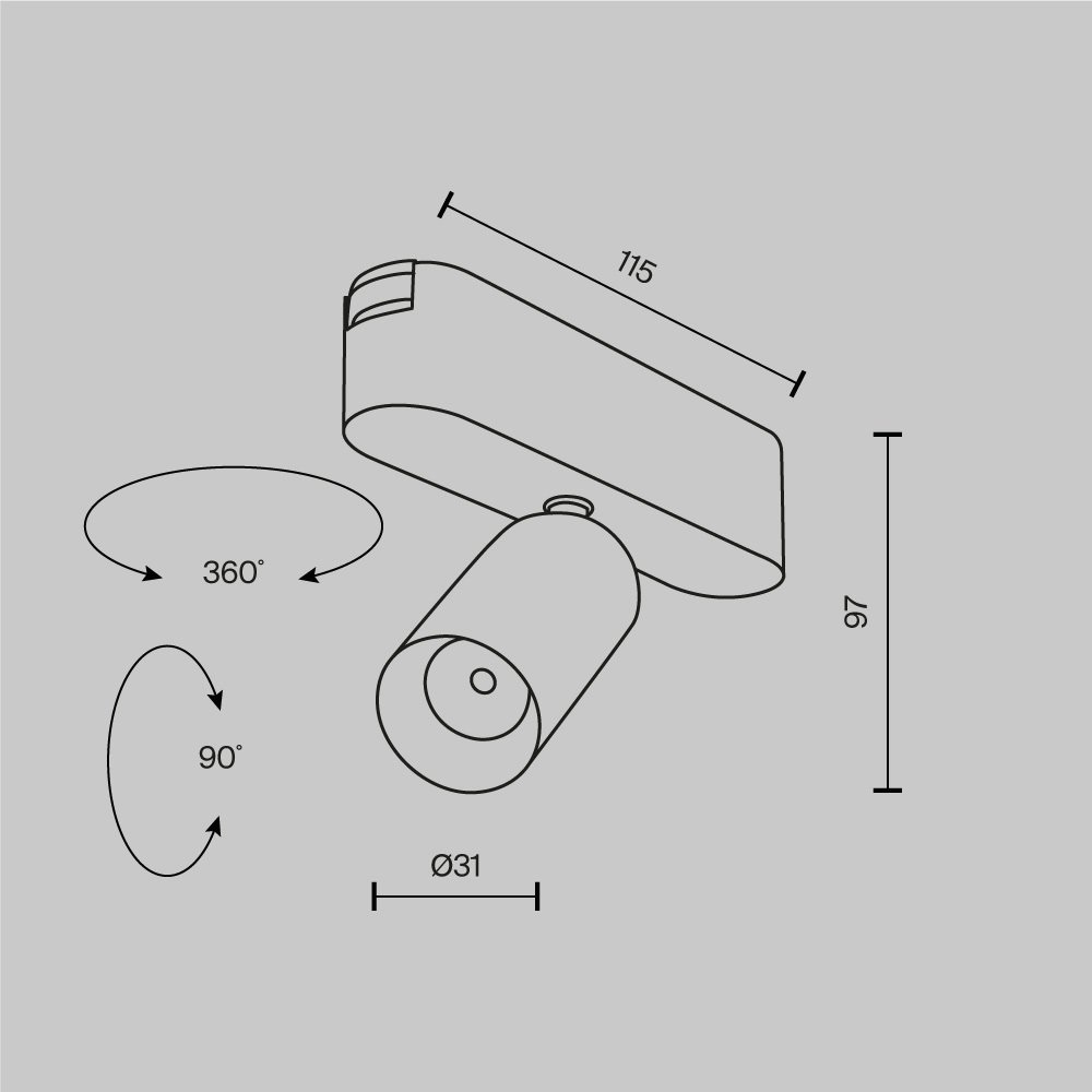 Трековый светильник Maytoni Focus Led Radity TR103-1-5W3K-M-W
