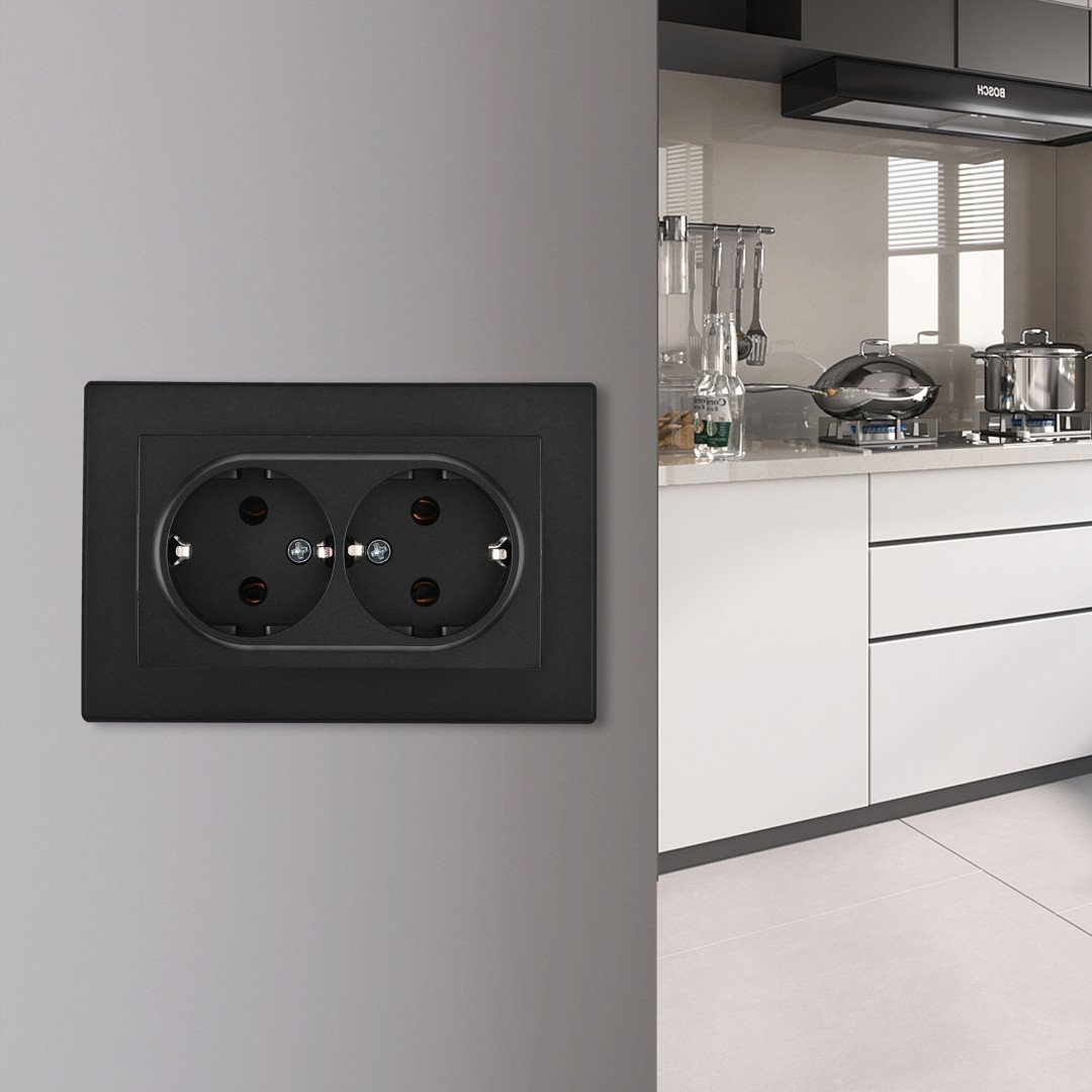 Розетка Arte Milano Set06-2 SET06-double-40-2 black