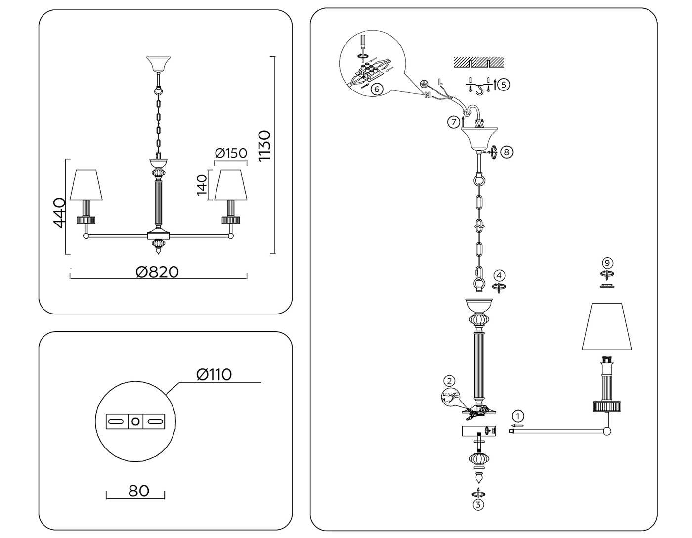 LH71023 Подвесная люстра Ambrella Heigh Light LH71023