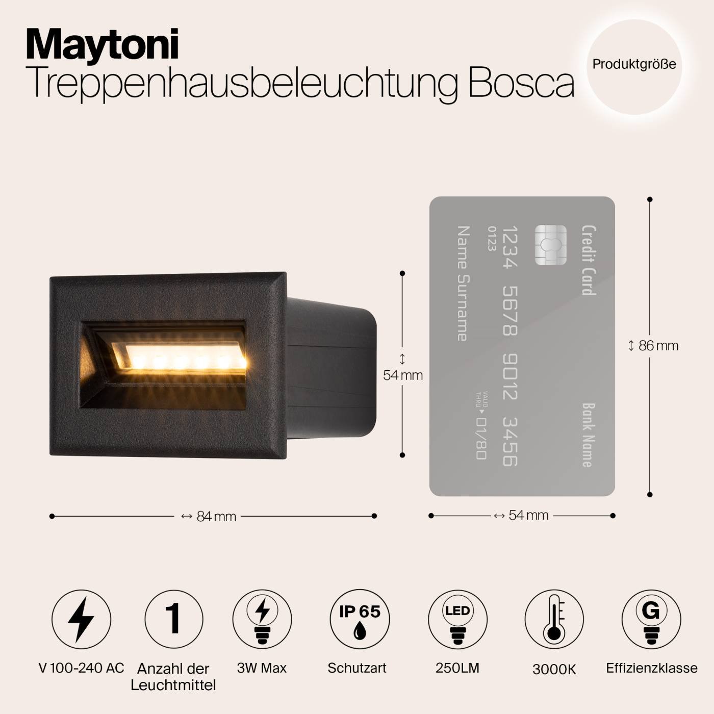 Подсветка для ступеней Maytoni Bosca O045SL-L3B3K