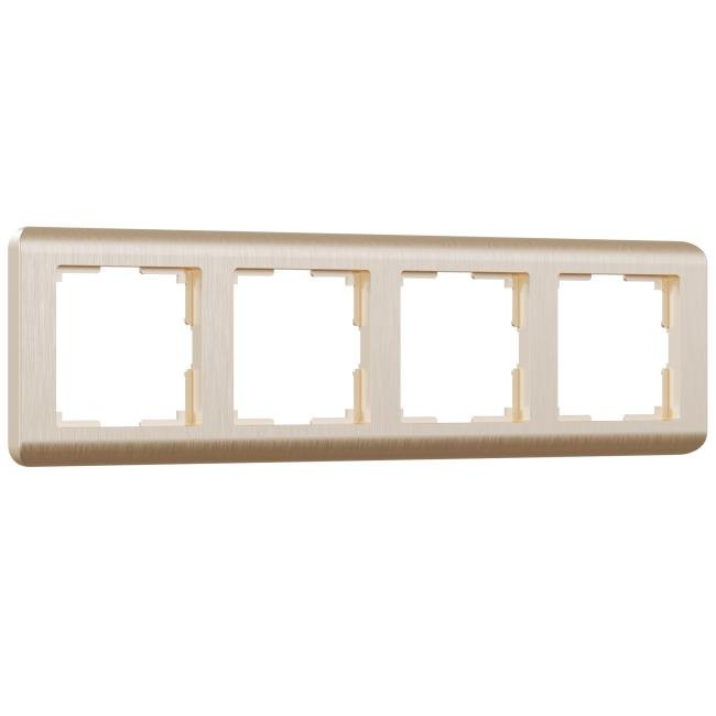 W0042111/ Рамка на 4 поста Stream (шампань) Рамка Werkel W0042111/ Рамка на 4 поста Stream (шампань)