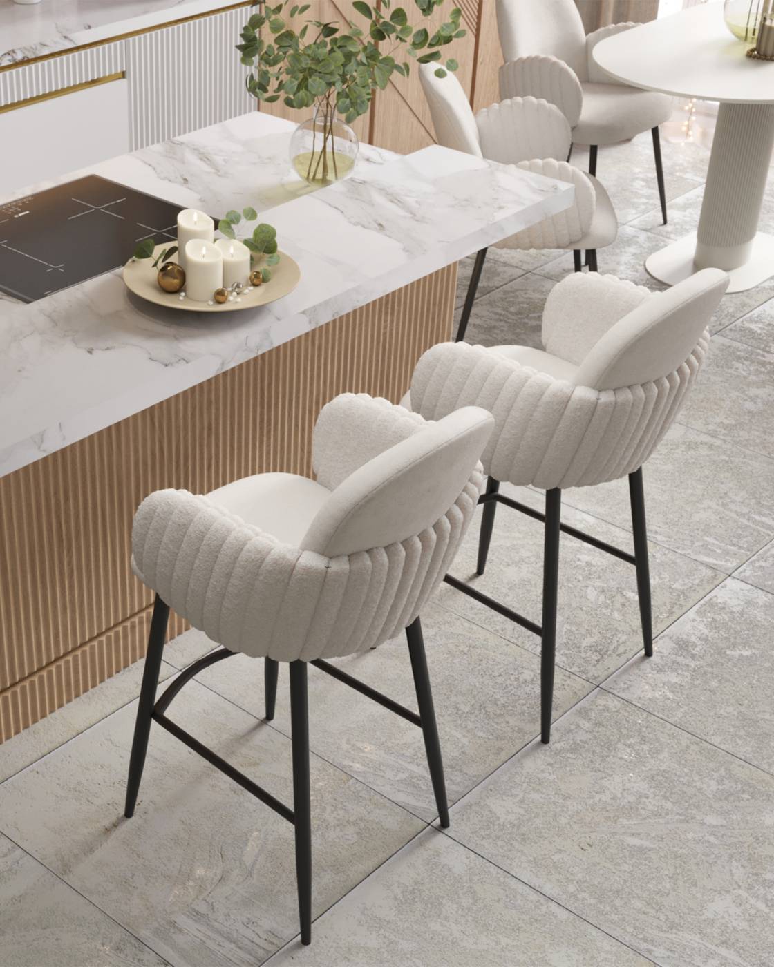 Полубарный стул Stool Group Wave VB006-2 0917-0006/Fl-100 seat DUAL