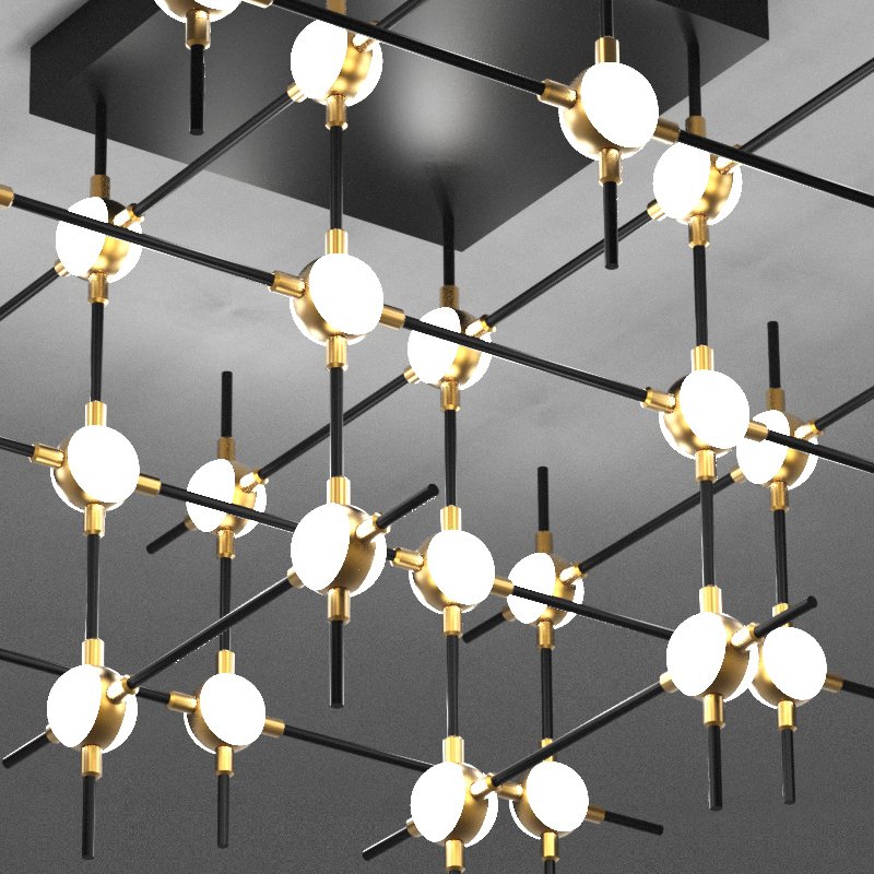 MX18001067-36A black/gold Потолочная люстра Delight Collection Molecular MX18001067-36A black/gold