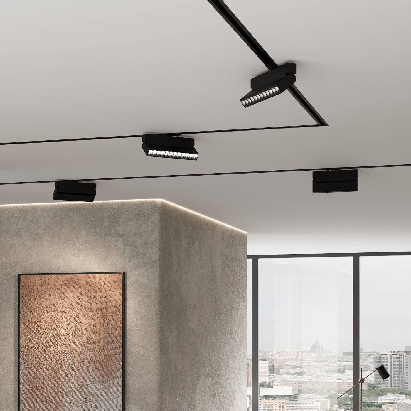 Алюминиевый профиль для монтажа в натяжной потолок однофазного шинопровода Elektrostandard 85234/00 Алюминиевый профиль для монтажа в натяжной потолок однофазного шинопровода черный (2м)