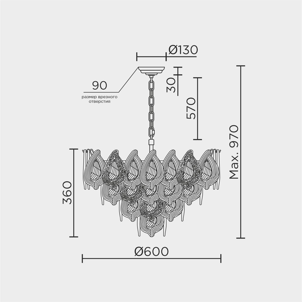 ML.6197.600 GD Подвесная люстра ML Modelux ML.6197.600 GD