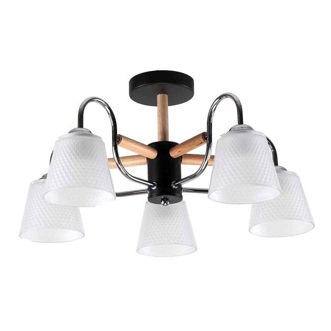 MD.51941-5-S-BK+WOOD Потолочная люстра IMEX Notta MD.51941-5-S-BK+WOOD