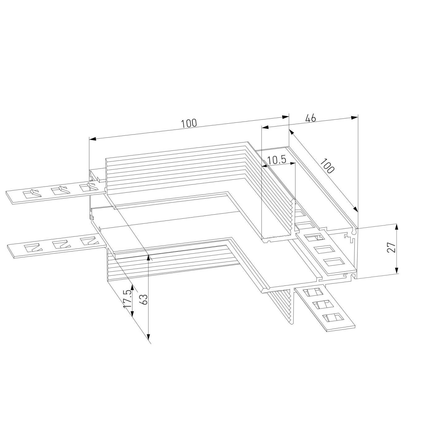 Коннектор Slim Magnetic Elektrostandard Slim Magnetic Коннектор угловой внутренний для встраиваемого шинопровода под ГКЛ 12,5мм (черный) 85211/00